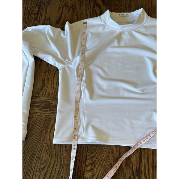 Athleta RENEW SEAMLESS MOCK NECK TOP White Size Medium‎ Gym Activewear Workout - Picture 9 of 12